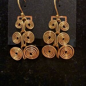 Elegant Gold Egyptian Coil Earrings